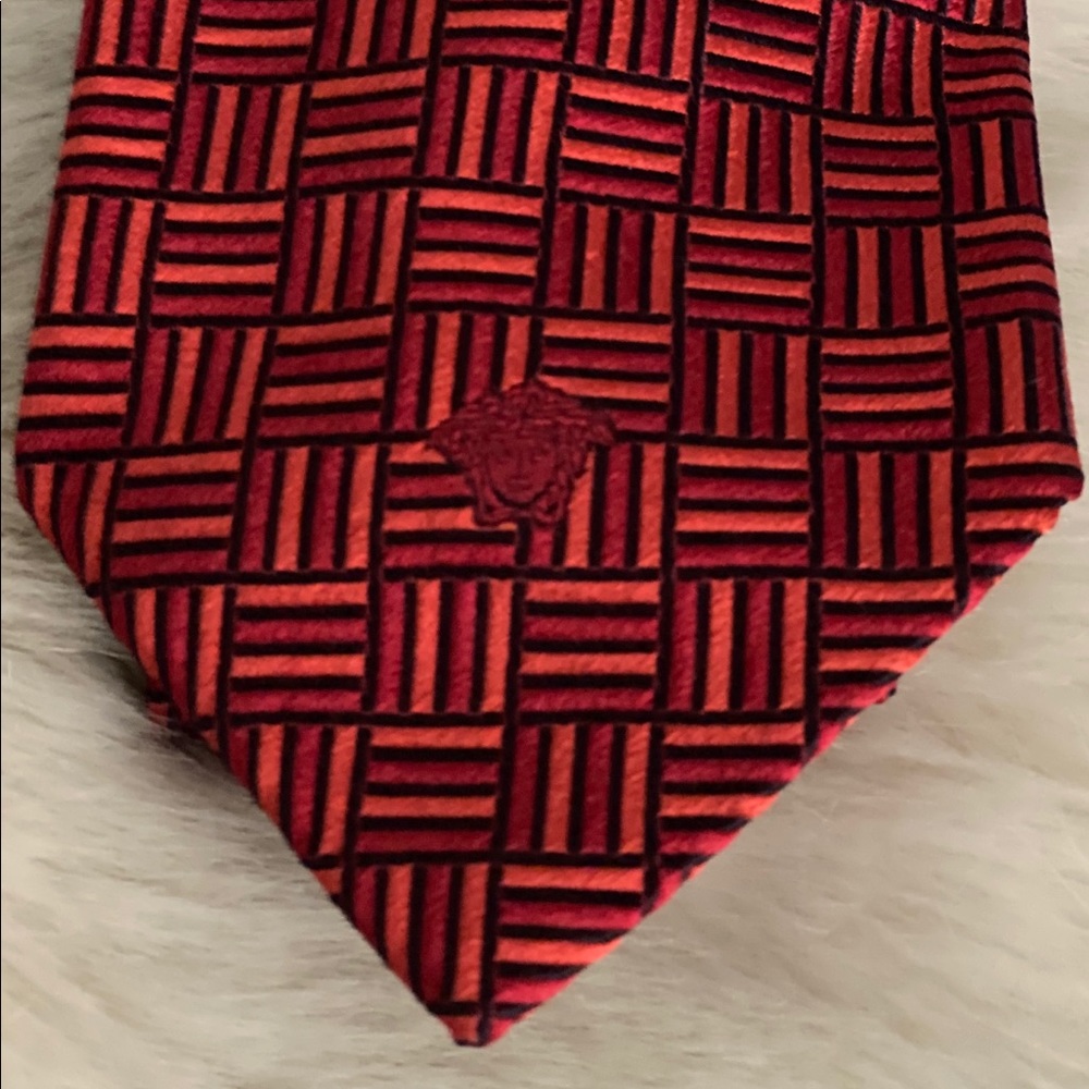Red Versace Silk Tie